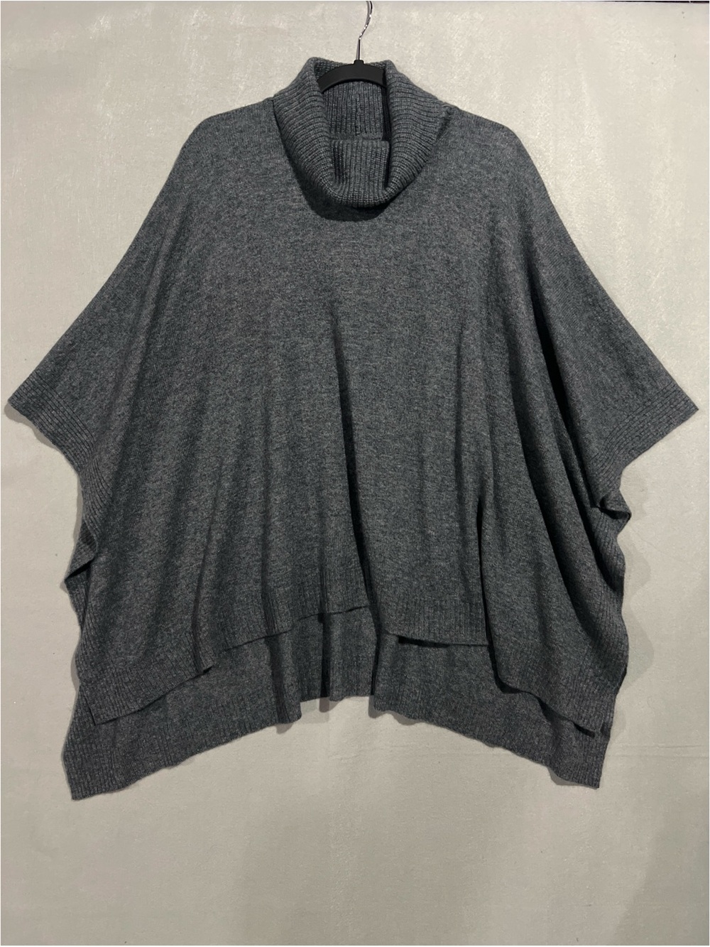 J.Crew Wool Cashmere Turtleneck Poncho Women’s One Size Gray BV431 - Picture 2 of 12